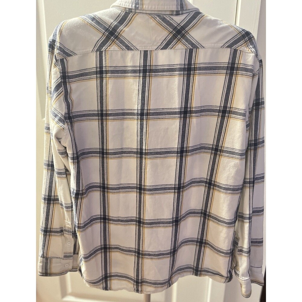 Levi’s Mens XXL Flannel Shirt White Blue Yellow Plaid Button Up Long Sleeve - Picture 12 of 16